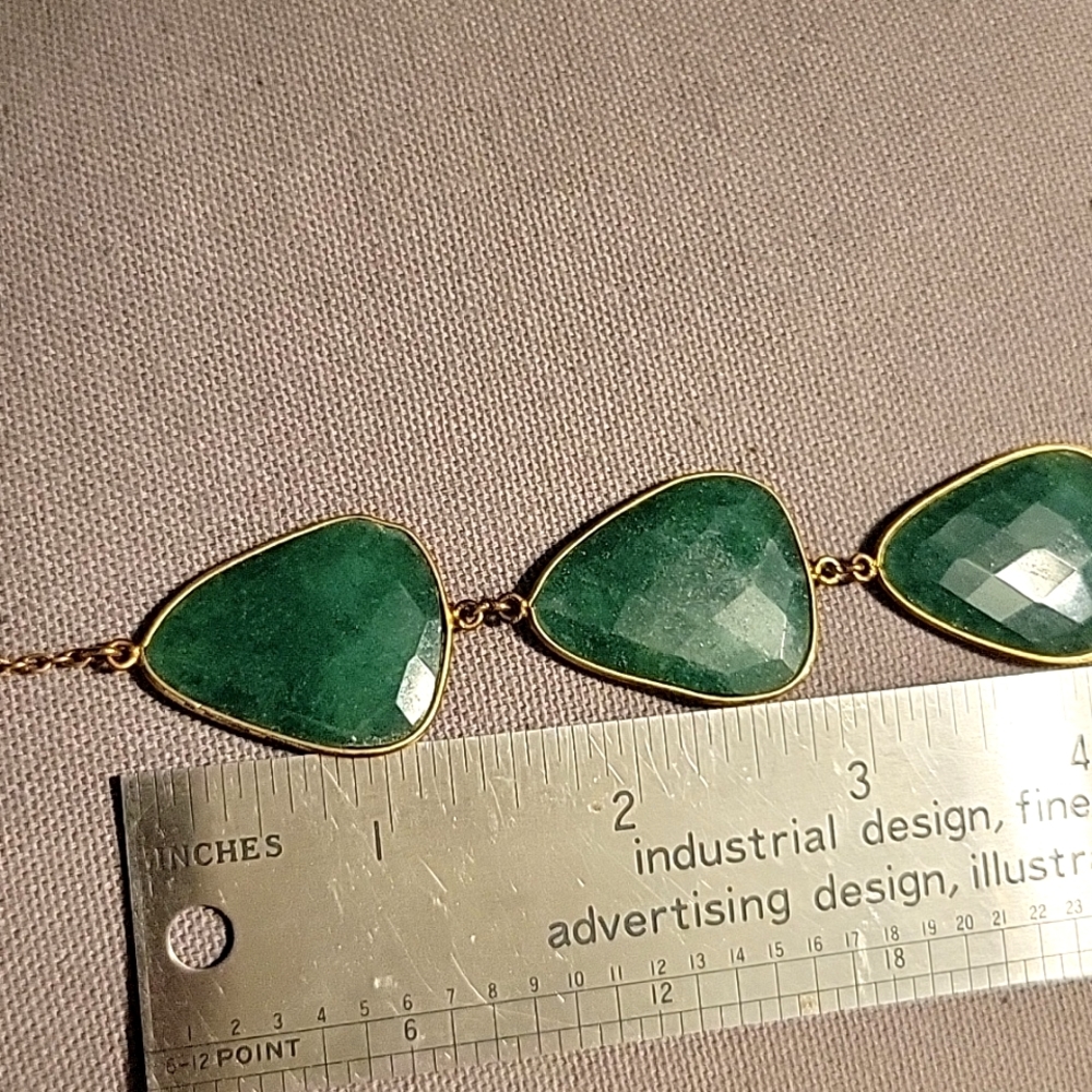 Anthropologie Green agate statement necklace - Picture 4 of 5
